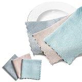 20-Pack Fish Scale Designkitchen Mirror Rags with Poly Scour Mesh Scrubbing Side Reusable Microfiber