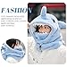 Shark Ski Helmet Cover Cute Shark face Mask Winter Warm Outdoor Hooded Sports Windproof Style Hat Scarf 3 in1