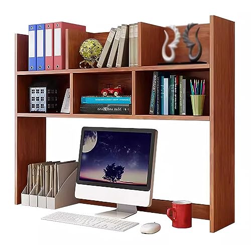 Large Dorm Desk Hutch Bookshelves - Office Desk Organizer Desktop Shelf Countertop Bookshelf Free Standing