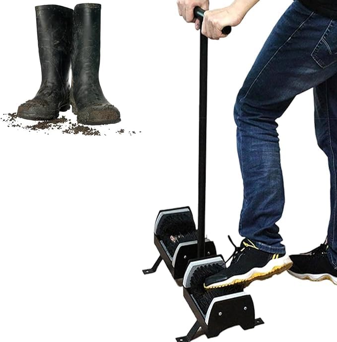 Rascador de botas: cerdas rígidas de doble cara resistentes para eliminar el barro al aire libre, ideal para botas de senderismo y fútbol, perfecto para entradas de jardín