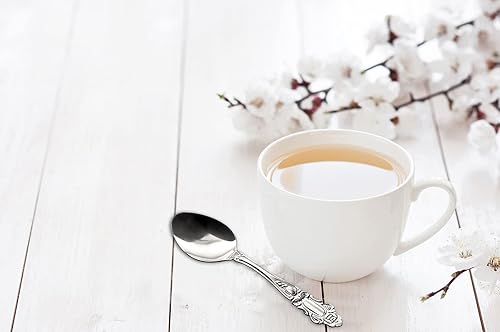 Miniatura 3 de DecorRack 12 teteras, cucharaditas de acero inoxidable de grado alimenticio, 5.5 pulgadas, cubiertos para el hogar, restaurante, lavavajillas