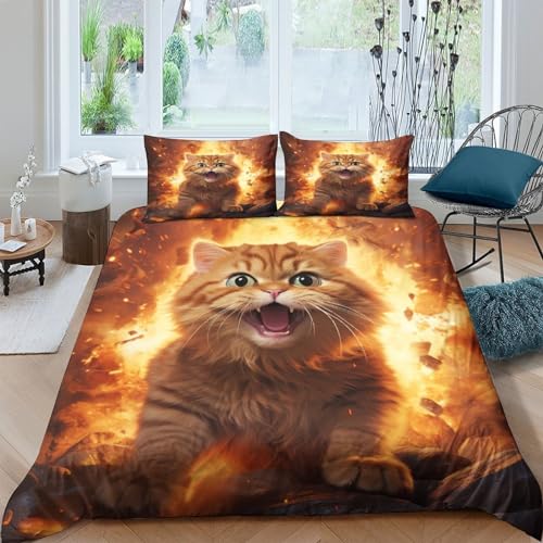 Housse de couette enfant microfibre Kitten Dash anti-plis lit double 200x200 - 2