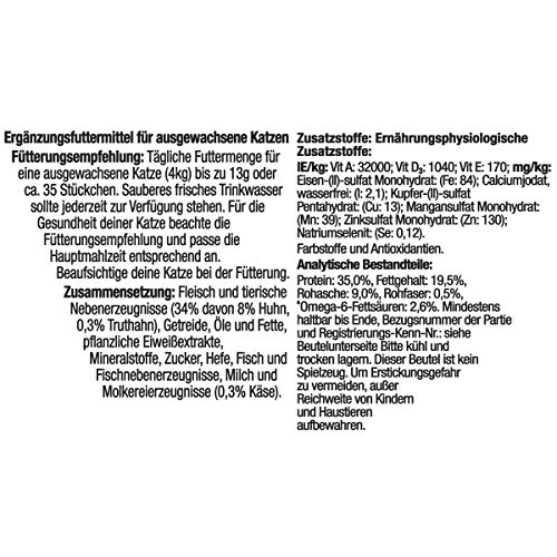 Felix KnabberMix Picnic Party Katzensnack, Knusper-Leckerlie mit 3 Geschmacksrichtungen, 8er Pack (8 x 60g)
