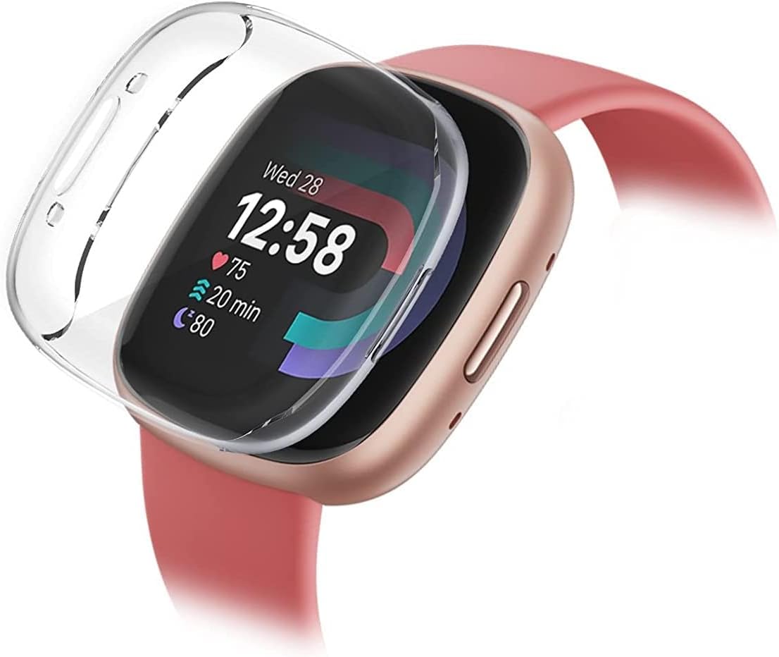 Soft TPU Front Protection Case Cover for Fitbit Versa 4 / Fitbit Sense 2 (Flexible|Silicone|Clear)
