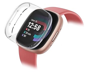 M.G.R.J® Soft TPU Front Protection Case Cover for Fitbit Versa 4 / Fitbit Sense 2 (Flexible|Silicone|Clear)