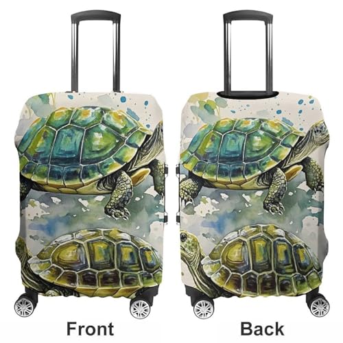 Two Turtles Watercolor Splash Printed Luggage Cover Protector, Fits 18-32 Inch Luggage3