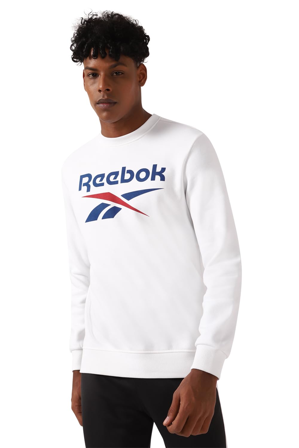 Reebok Men's Identity Big Logo Fleece Crew Training Graphic Sweat (Long)
