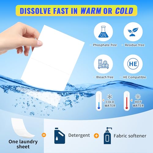 Fixsmith Laundry Detergent Sheets - 200 Loads (100 Sheets) Fragrance Free - Hypoallergenic,Unscented,Eco Friendly Laundry Detergent Strips Concentrated Travel Detergent Sheets.Plastic-Free,Liquidless thumb #1
