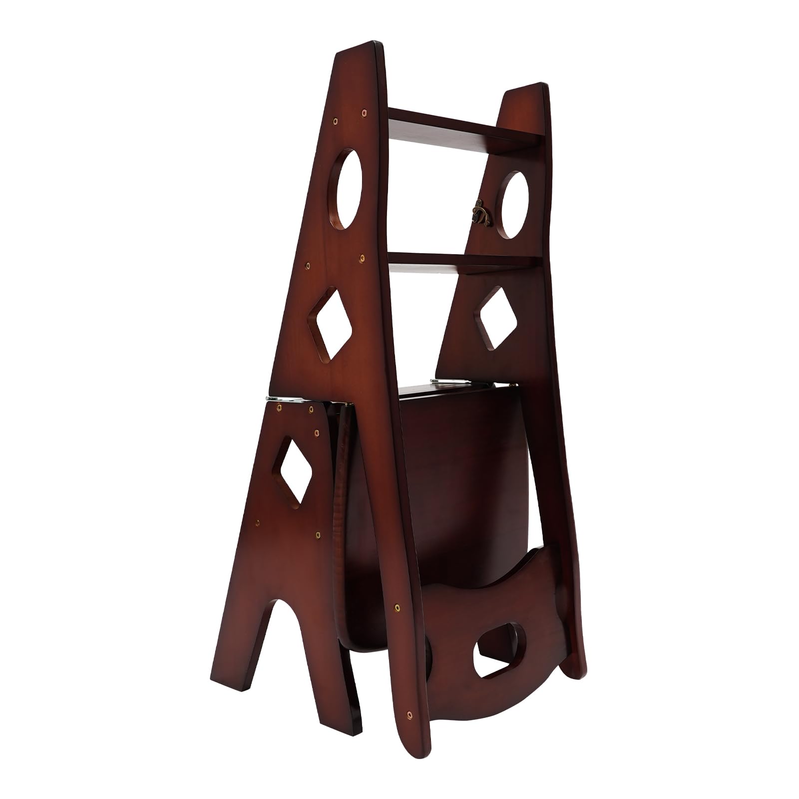 Sedia a scala, 34x44,5x87 cm Scala da biblioteca pieghevole, Sedia da biblioteca pieghevole, Sgabello pieghevole a 4 gradini, Scaletta-sedia pieghevole Può essere utilizzata in ambienti interni ed