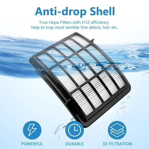 Filters Replacement For Shar-K Navigator Lift-Away Nv350, Nv351, Nv352, Nv355, Nv356E, Nv357, Nv360, Nv370, Nv391, Uv440, Uv490, Uv540, Directly Replaces Xff350 Xhf350, 2 Hepa + 4 Foam Filter #TOP1