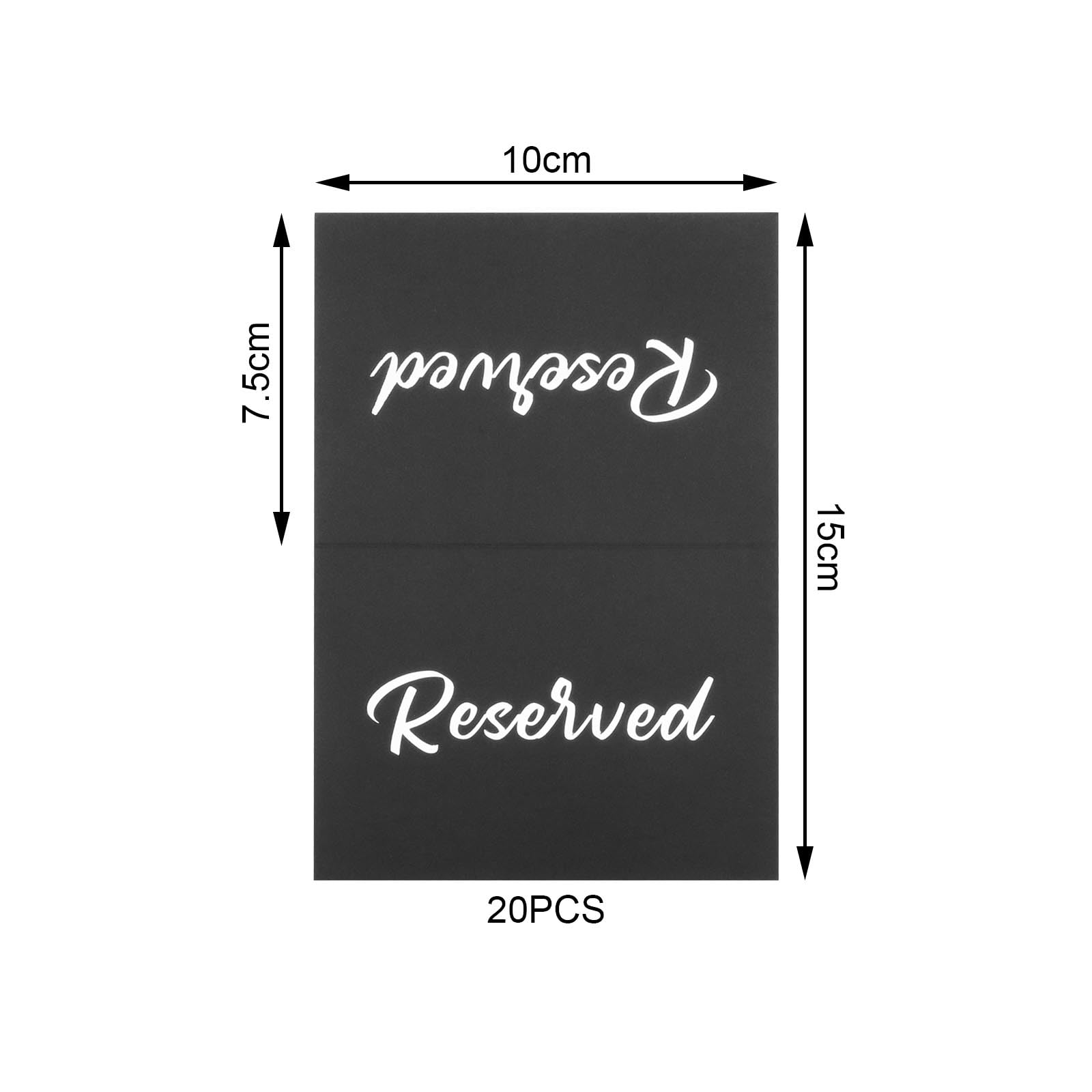 Pannelli Tavolo Riservato - 20 Pezzi 10x15 Cm, Carta Double Face Argento Su Nero, Per Ristorante E Feste