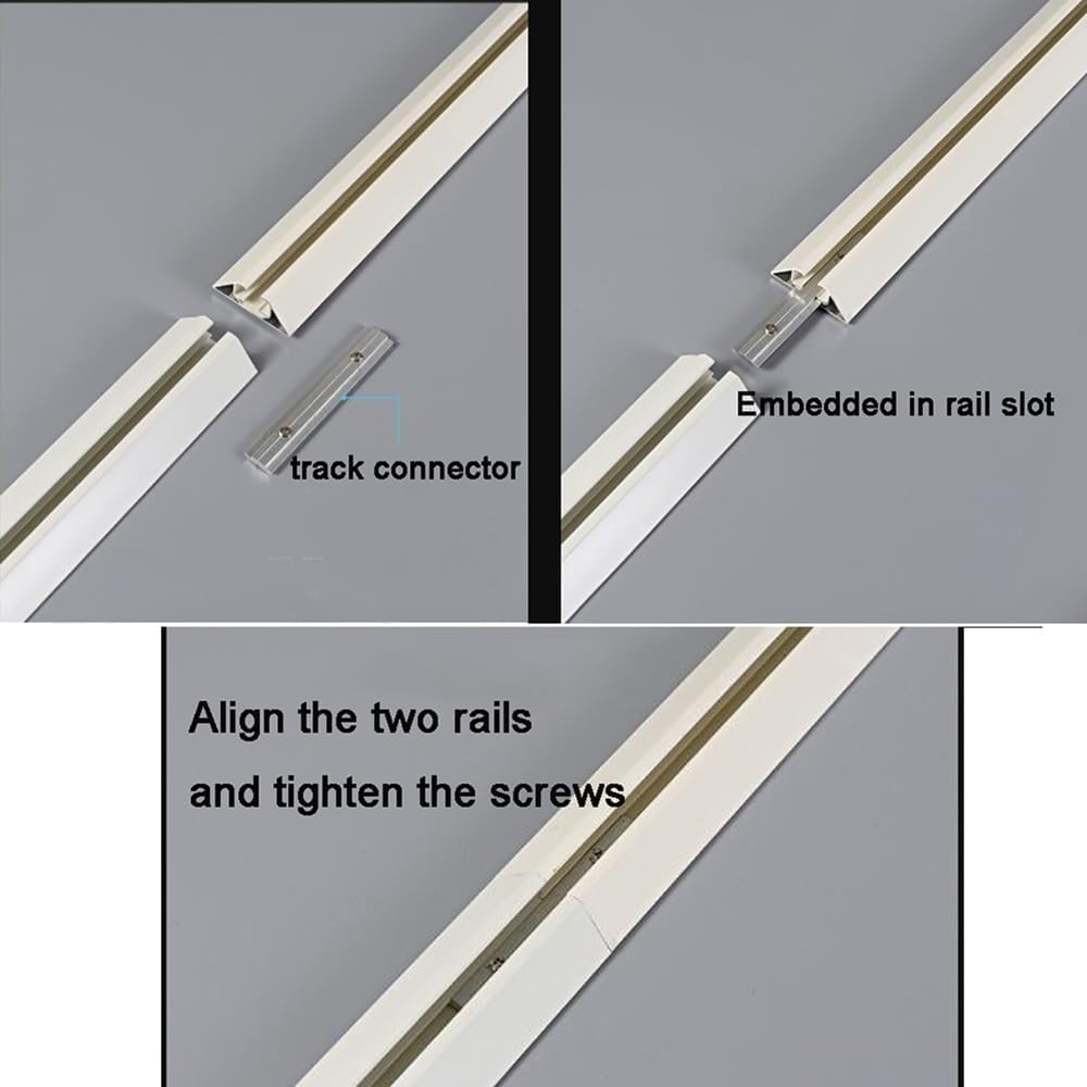 Asta da doccia ultra sottile in alluminio da 2,4 m, sistema scorrevole silenzioso per soggiorno, camera da letto, patio, divisorio a soffitto con facile inclusione