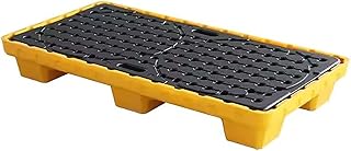 Plataforma modular, plataforma de contención de derrames con rejilla, plataforma modular de salida for derrames, plataforma for derrames, paleta modular amarilla y negra for contención de derrames(125