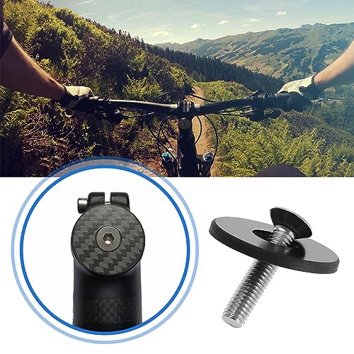 The Lord of the Tools Carbon Fiber Headset Top Cap with Steel Screw M6 x 35mm for 1-1/8 Inch Bicycle Steering Tubes MTB Road Bike Parts Cycling Components - Image 2