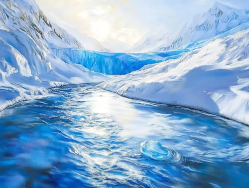 Pintar por números adultos río invierno un regalo original de cumpleaños y manualidades
