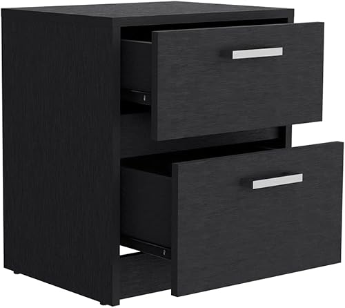 Miniatura 6 de Mesita de noche a cuadros, dos cajones -Negro -Dormitorio