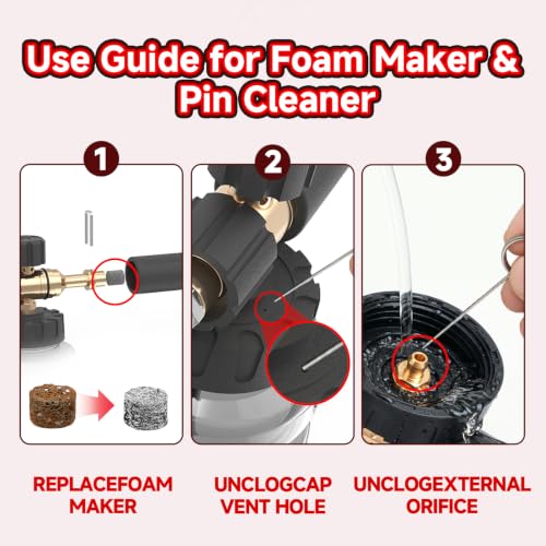 Image of 1L Wide Mouth Foam Cannon for Pressure Washer | Foam Sprayer with 1 /4 Inch Quick Connector, Adjustable Soap Cannon for Car Wash, Additional 1.1mm Orifice Nozzle