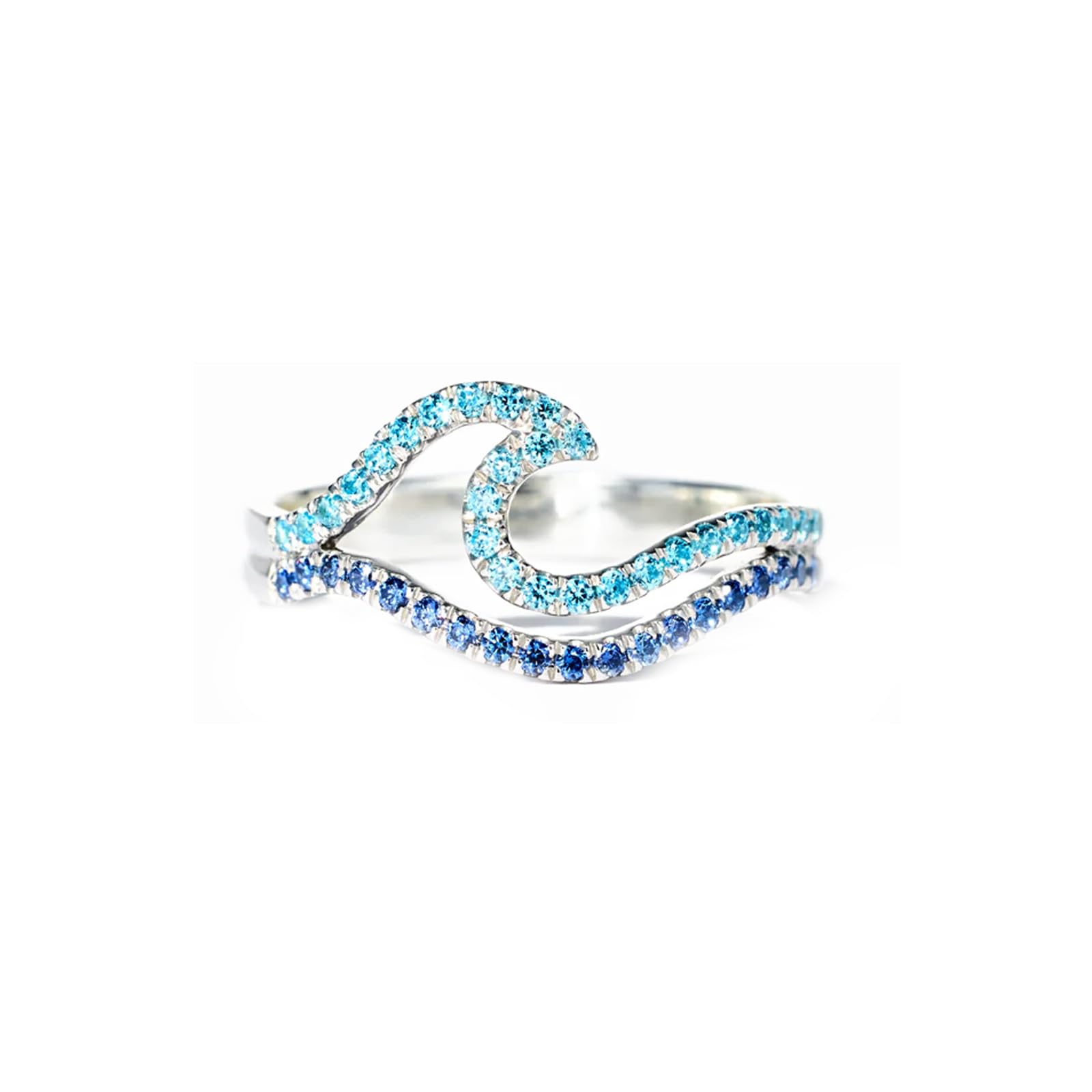 SOPIFY Blue Wave Ring A Self-Reminder - You’ve Survived Too Many Storms Minimalist - High And Low Ring - Self Love Ring - Birthday Gift For Women