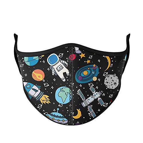 Top Trenz Mask Made with Stretch Cloth for Everyday Indoor/Outdoor Use - Space - Kids Ages 3-7