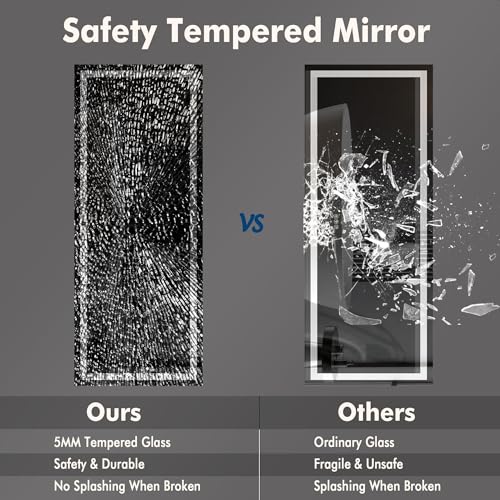Image of GarveeHome 60x24 LED Bathroom Mirror with Lights, Backlit + Front Lit, Dimmable, Anti-Fog, Lighted Bathroom Vanity Mirror for Wall, Memory Function, Shatter-Proof (Horizontal /Vertical)