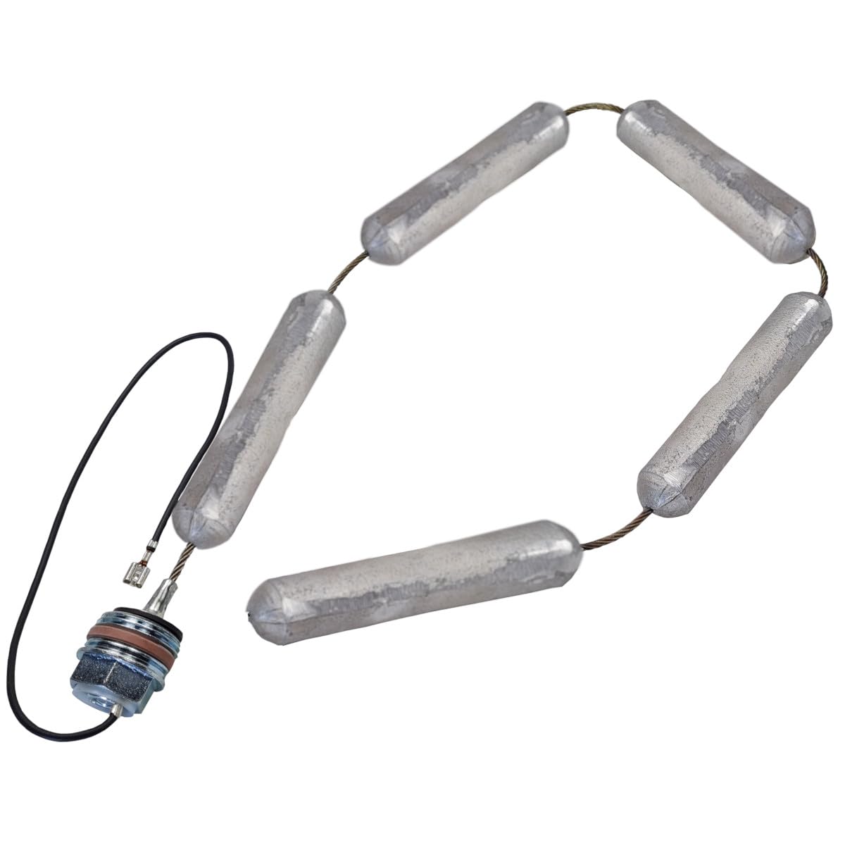 Magnesium Kettenanode 26 x 800 mm 1" DN25 für einen isolierten Einbau inkl. Zubehör flexibel 5-teilig mit PTFE-Dichtung Magnesiumanode Opferanode Schutzanode