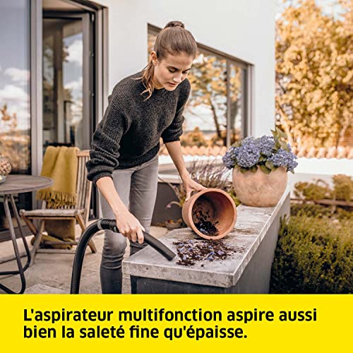 Kärcher Aspirateur eau et poussières WD 3 V-17/4/20, Fonction Soufflerie, 1000 W, Cuve Polypropylène de 17 l, Flexible d'aspiration de 2 m, Filtre cartouche inclus, Buse sol et fente - Image 5