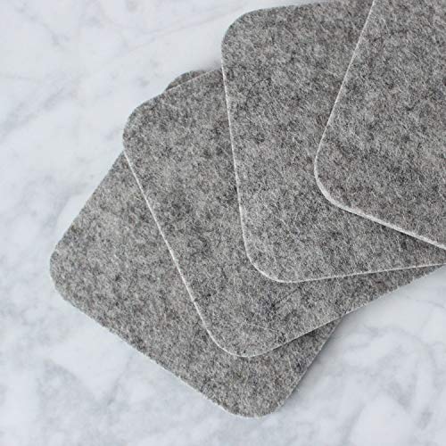 Felt Coasters Set - 100% Merino Wool from Germany (Set of 4) - Gray