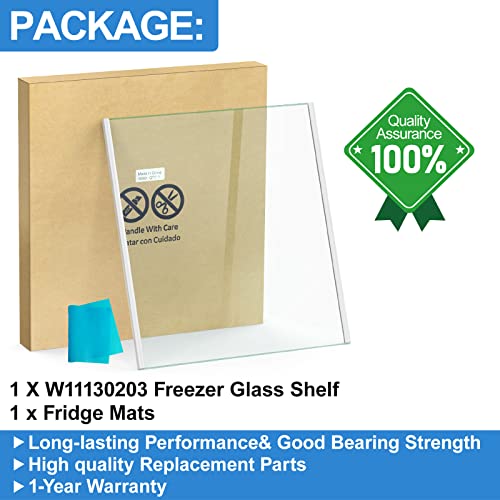 UPGRADED W11130203 Freezer Glass Shelf Replacement Compatible with Whirlpool Refrigerator
