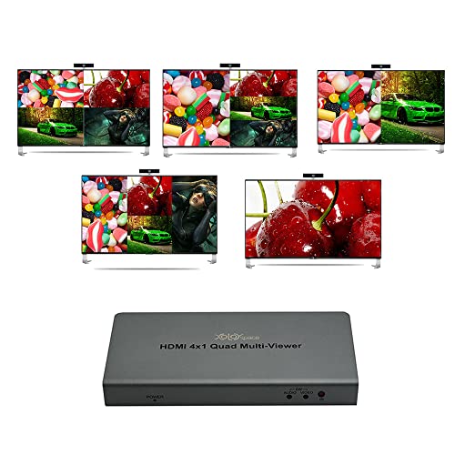 Image of Microware Multiviewer 1080P HDMI 4x1 Quad Multi-viewer Converter with Seamless Switcher IR Control (US Plug)