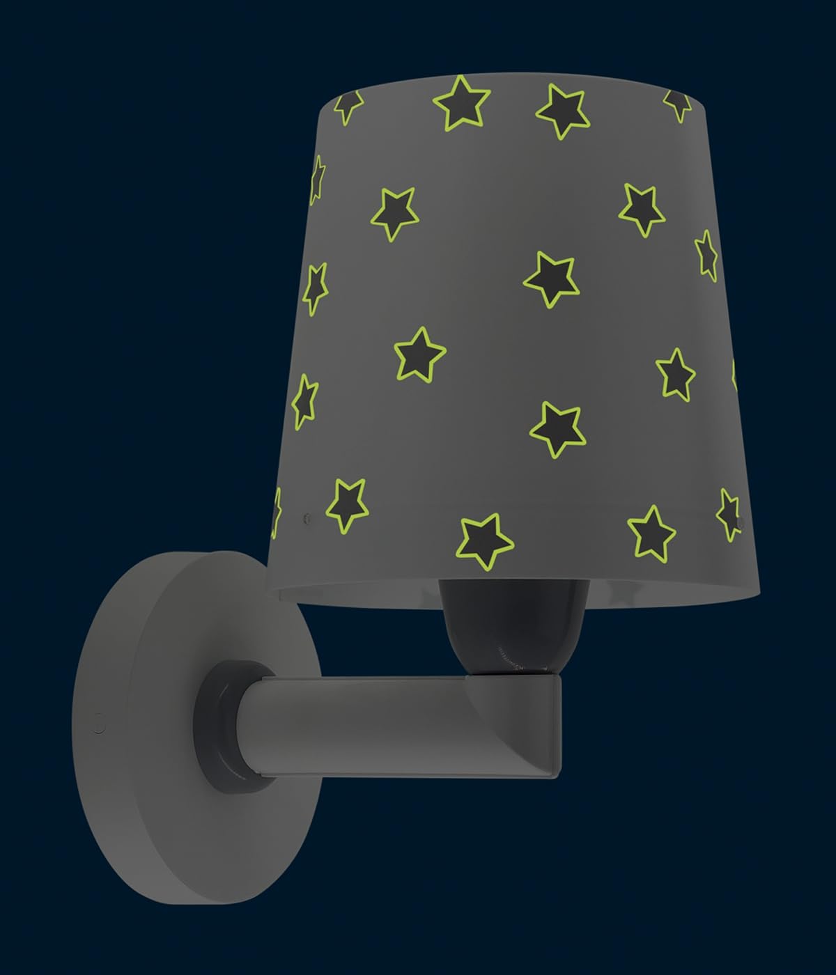 Dalber Lámpara Aplique Pared Infantil Estrellas Blanco 82219B E27 | Lámpara aplique de pared con instalación directa a la corriente o mediante cable con interruptor incluido.
