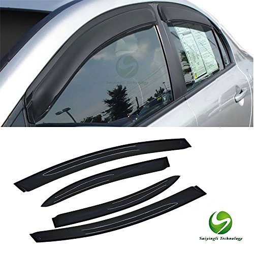 Saiyingli TechnologySYL Vent Shade Window Visors,for 06-11 Civic 4-Door Sedan 4pcs Front Rear Smoke Sun Rain Guard