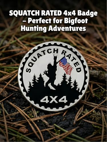 Image of 2 PCS Squatch Rated Car Emblem 4 x 4 Metal Automotive Badge 3D Metal Car Badges Emblems Round Emblem Decals Car Badge Decals Stickers Compatible with Vehicles Trucks SUV RV Decoratio (Squatch Rated-A)