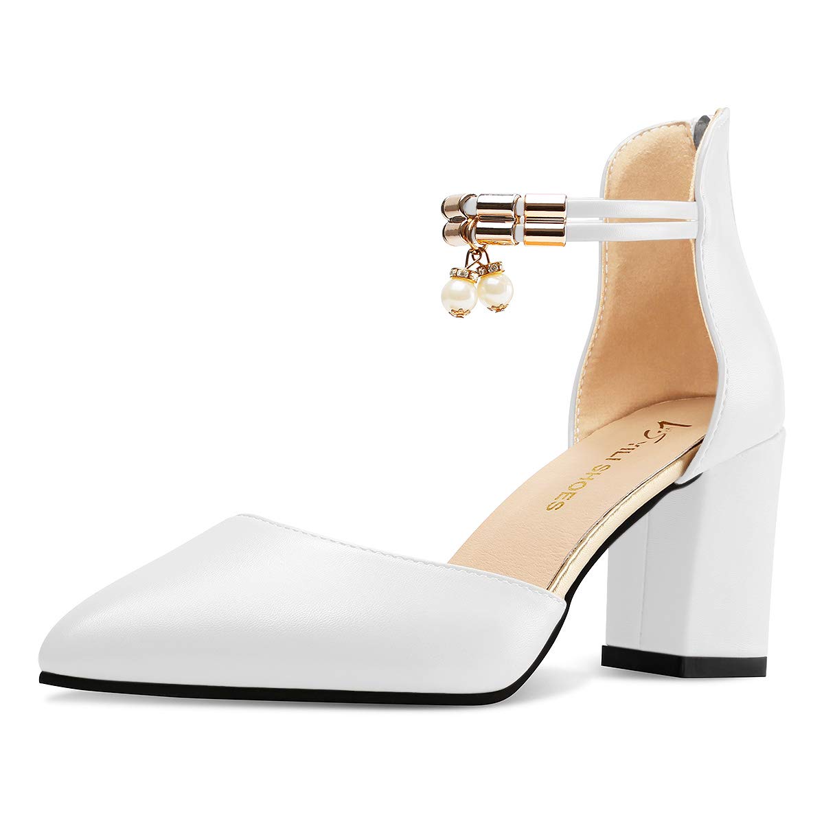 Women's Strappy Chunky Shoes High Heeled Sandals Ankle Buckle Pumps