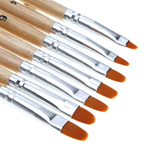 Extension French Tips Nail wooden Gel Pen Art Acrylic Brush 7pcs