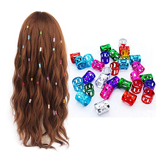 Aluminum Dreadlocks Adjustable Metal Hair Cuffs Hair Braiding Beads Filigree Hair for Hair Accessories Decorations 100PCS Blue - Image 4