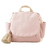 emoka ベビーリュック ワッフル ふわもこ リュック (パステルピンク)