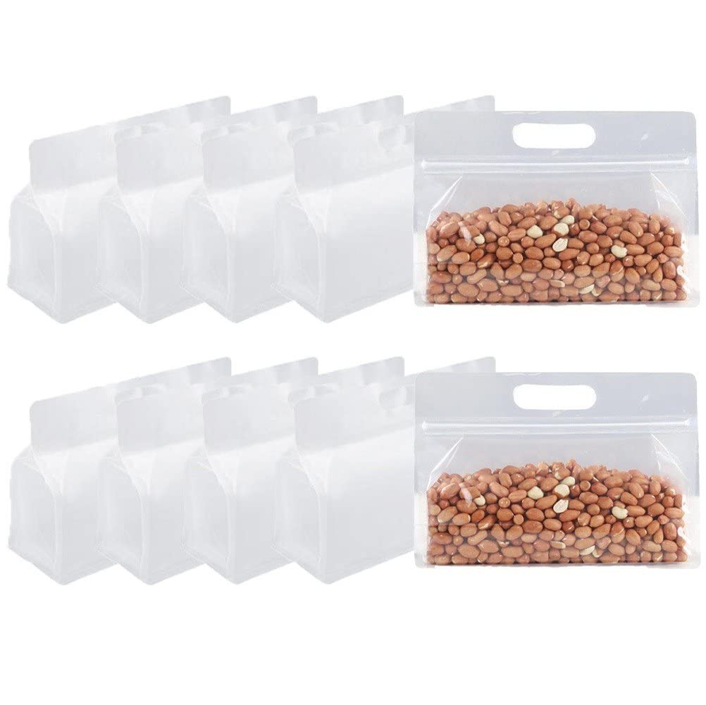 Haowul Transparent Reusable Freezer Bags 10Pcs Leak Proof Sandwich Bag Silicone Food Storage Bag Ziplock Airtight Container For Lunch Snacks Fruits
