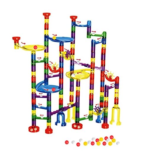 WTOR 216Pcs Marble Run Super Set Toys Marble Maze Game Educational Learning Building Blocks Boys Girls Toy Gift for Kids Children