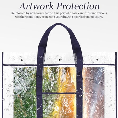 Image of Operitacx Art Portfolio Bag for Posters and Artwork Storage Lightweight Case with Ergonomic Handle Multi-functional Design for Painting Supplies and Documents and Weather-resistant