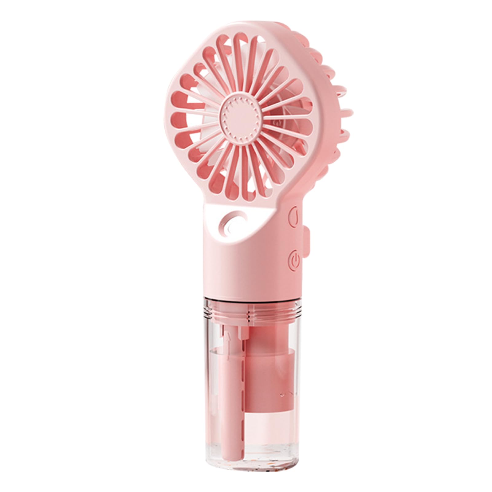 Generic Portable Handheld Humidifier Fan with 4 Speeds, USB Rechargeable Sports Pocket Mini Fan for Indoor Outdoor Pink