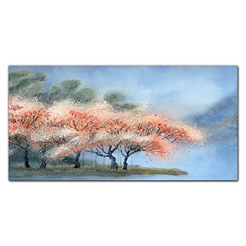 Tableau en verre trempé 100x50cm haut de gamme fleurs d'arbres pour salon