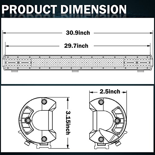 30 Inch LED Light Bar, OFFROADTOWN 496W Quad Row LED Driving Light Spot Flood Combo Beam Light Bar Off Road Fog Light for Truck Vehicle ATV UTV SUV Ford Boat