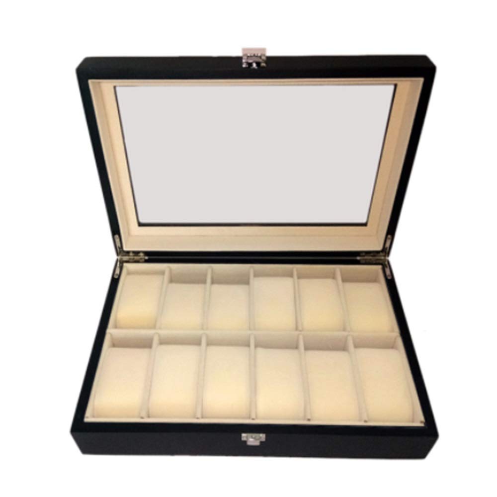 Boîte de rangement montre bois peint coffret présentoir 12 couleurs