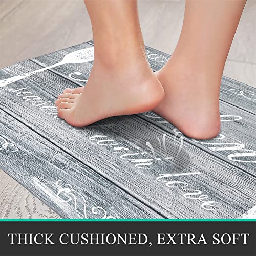 Pauwer Anti Fatigue Kitchen Mats Set of 2 Farmhouse Kitchen Rugs Non Skid Washable, Cushioned Kitchen Floor Mats, Waterproof Memory Foam Kitchen Runner Rug Comfort Standing Mat for Kitchen Home Office - Image 4