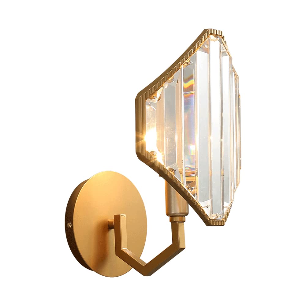 KXEcoLife Crystal Wall Sconces Hardware Light Body Headboard Lamps, E14 Lighting Fixtures Flush Mount Postmodern Mounted Lights for Indoor Loft Hallway Living Room