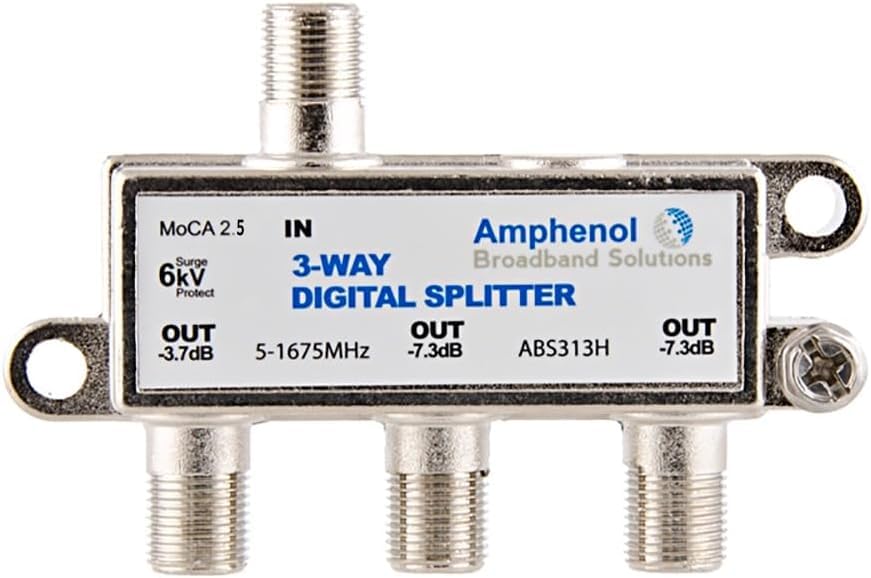 Amphenol Digital Coaxial Splitter MoCA 2.5 (3 Way) ABS313H