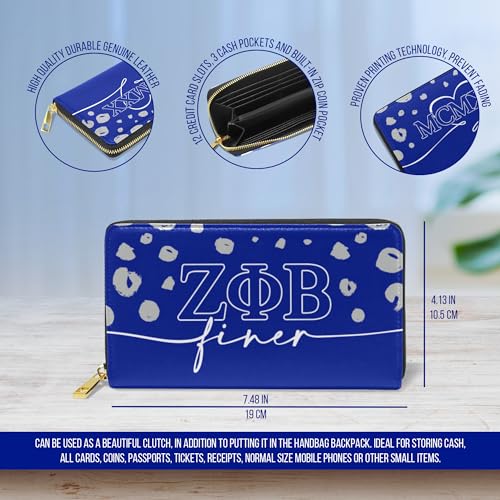 Zeta Phi Beta Sorority Paraphernalia - Vegan Leather Zip Wallet - Official Vendor - Collection3