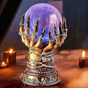 Halloween Hemelse Kristallen Bol-Magische Kristallen Bol Met Voet Licht-en Geluidseffecten Waarzegger Tovenaar,Glazen…