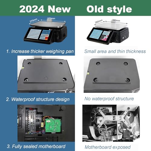 Báscula digital comercial con impresora térmica y pantalla LCD miniatura 3