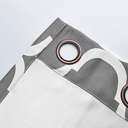 Melodieux Moroccan Fashion Room Darkening Blackout Grommet Curtains For Living Room Bedroom, 52 By 96 Inch, Grey (1 Panel) #TOP6